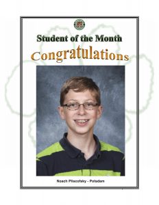 Student of the Month Congratulations student in striped polo