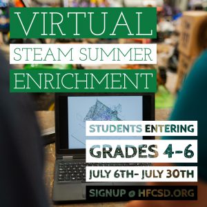 Virtual STEAM Summer Enrichment (Students entering Grades 4-6, July 6 t July 30)