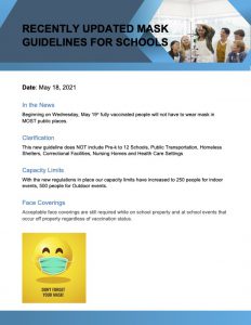 Recently Updated Mask Guidelines for Schools