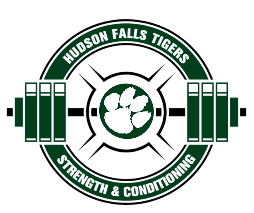 Hudson Falls strength and conditioning logo with paw and barbell