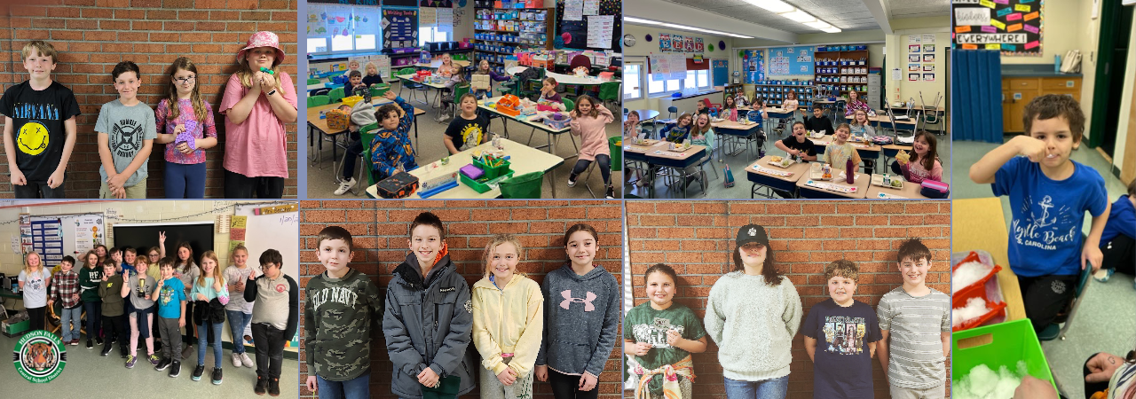 Photo collage of students who have been recognized for good attendance