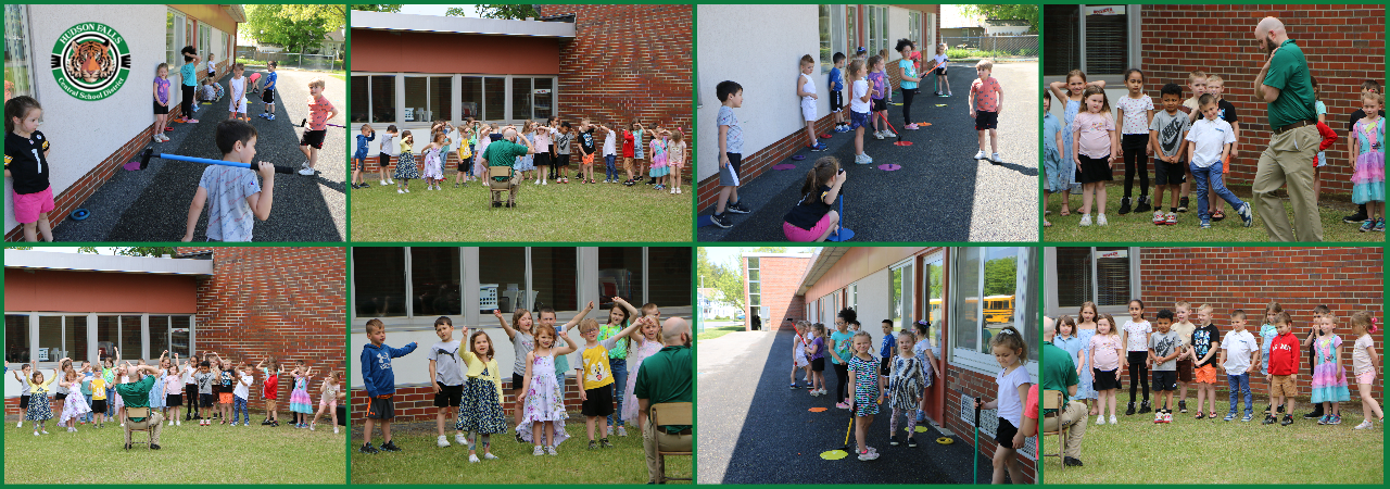 Photo collage of students at the Kindergarten Center