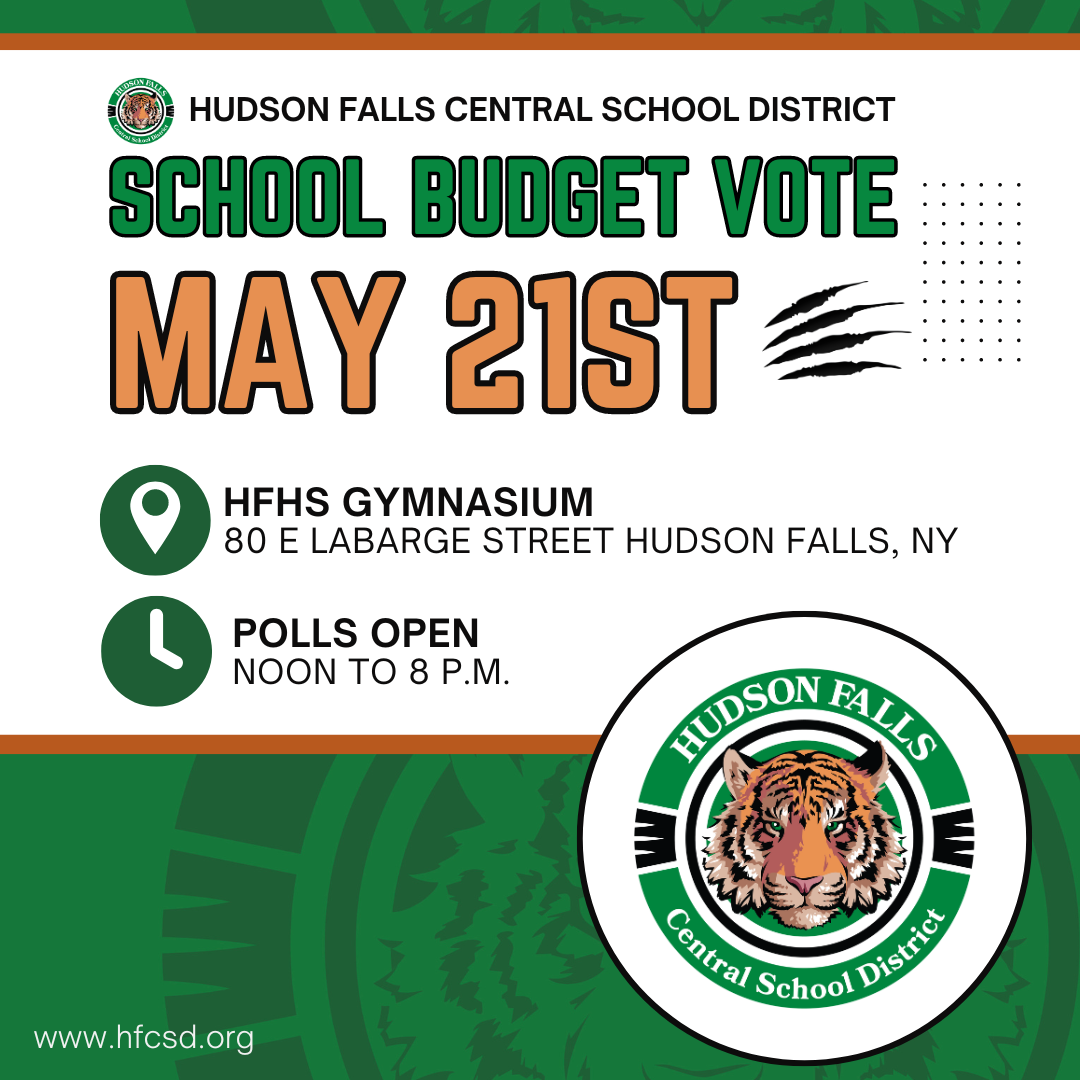 May 21st School Budget Vote Hudson Falls School District