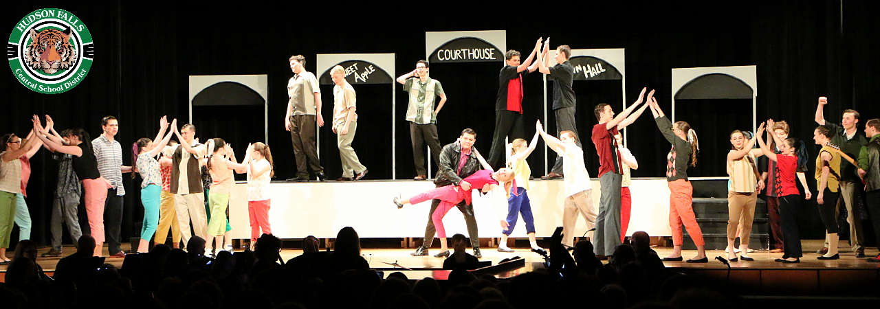 Live shot of Bye Bye Birdie Sunday Matinee performance with performers dancing on stage